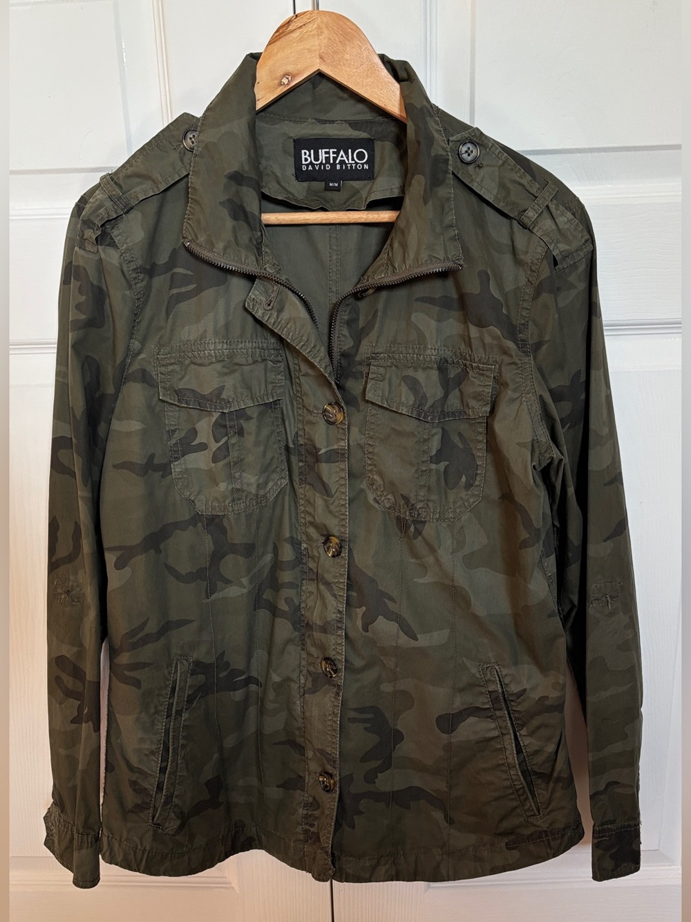 Buffalo David Bitton Men’s M Camo Military Utility Shirt Jacket